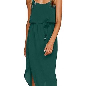Women's Casual Spaghetti Straps Midi Dress